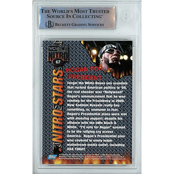 Hollywood Hulk Hogan Autograph 1999 Topps WCW NWO Wrestling Card Beckett Slab - Picture 2 of 4